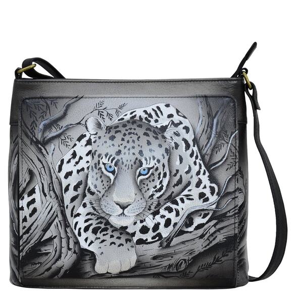 Elegant Gray Leopard Crossbody Bag - Picture 1 of 16